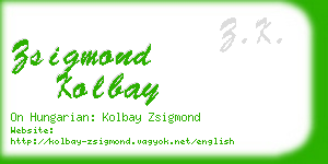 zsigmond kolbay business card